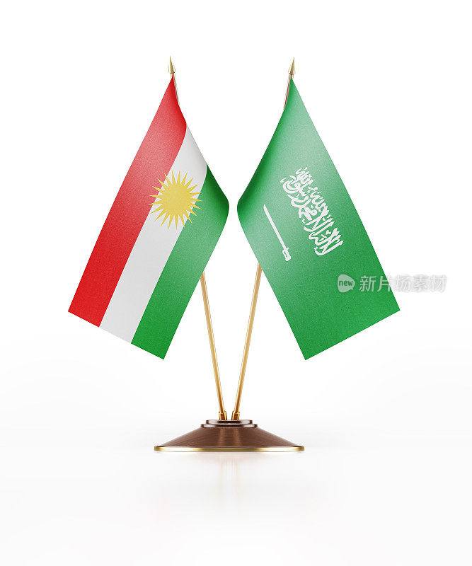 库尔德斯坦和沙特阿拉伯的微型旗帜