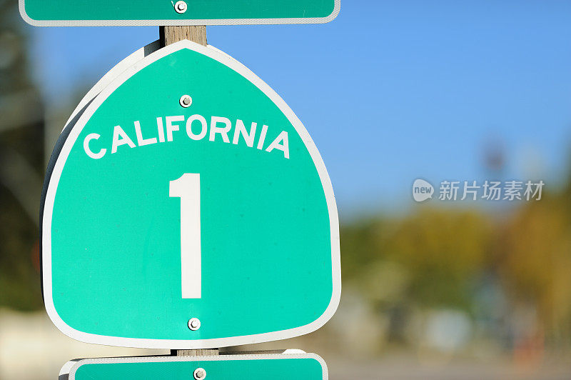 加州1号公路的标志关闭了