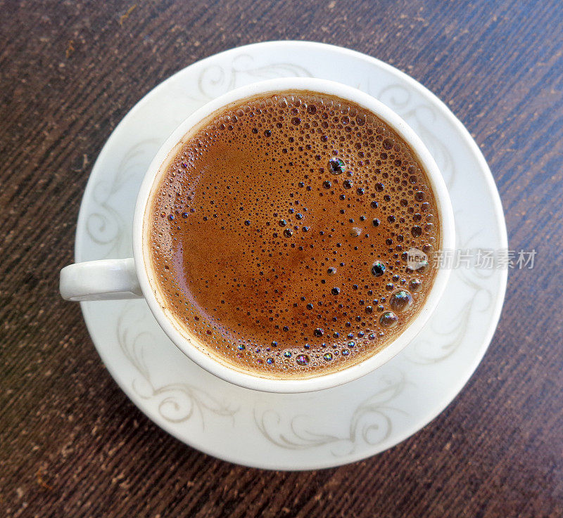 土耳其咖啡俯视图