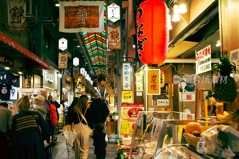 Nishiki市场，日本京都的日本老传统市场街