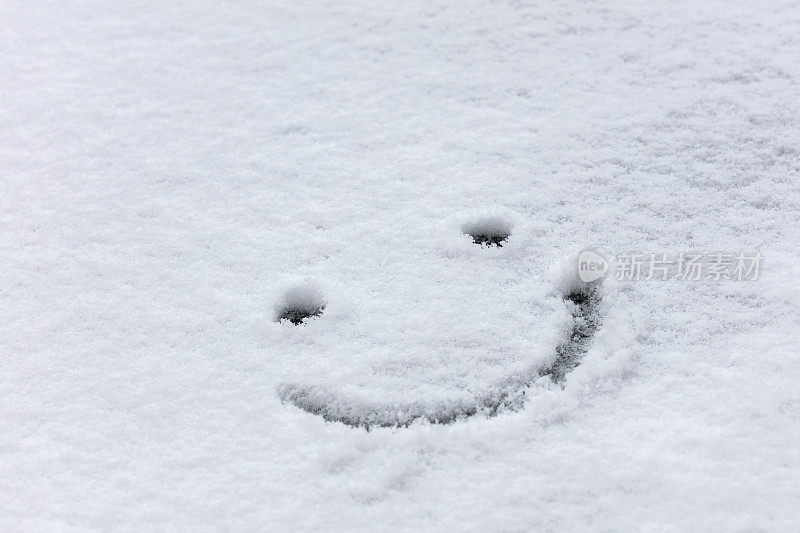 Smiley在雪地里画画