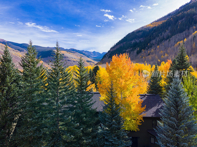 秋天科罗拉多州戈尔山脉的景色