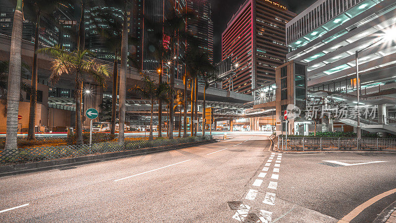 香港中环内城区夜景