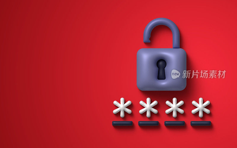 锁安全3D密码密码现代背景