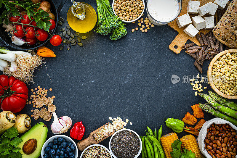 纯素食主义:有机蔬菜和肉类替代框架。本空间