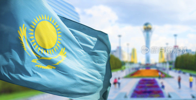 哈萨克斯坦阿斯塔纳的国旗