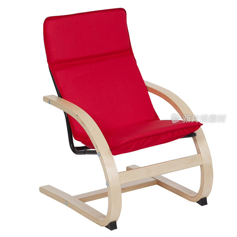 木制和织物扶手椅