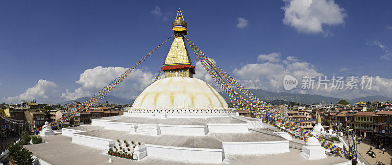 博德纳佛塔，曼荼罗全景图加德满都，喜马拉雅，尼泊尔