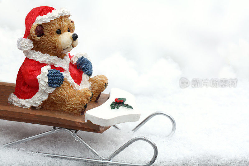 雪橇上的圣诞熊