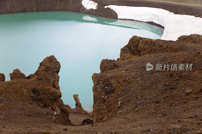 冰岛克拉夫拉的维提湖和火山口