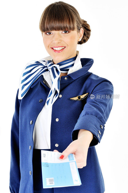 年轻漂亮的空姐给你一张票