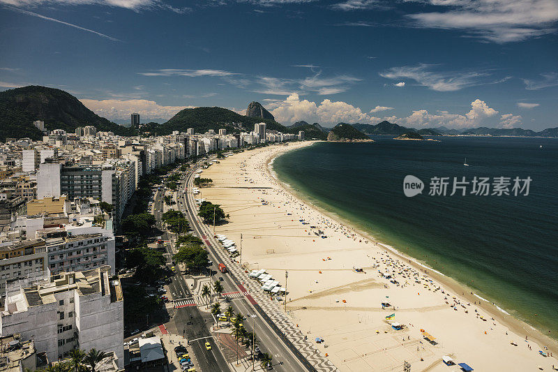 科帕卡巴纳海滩美景，巴西里约热内卢里约热内卢