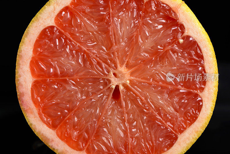 鲜橙柚子横截面
