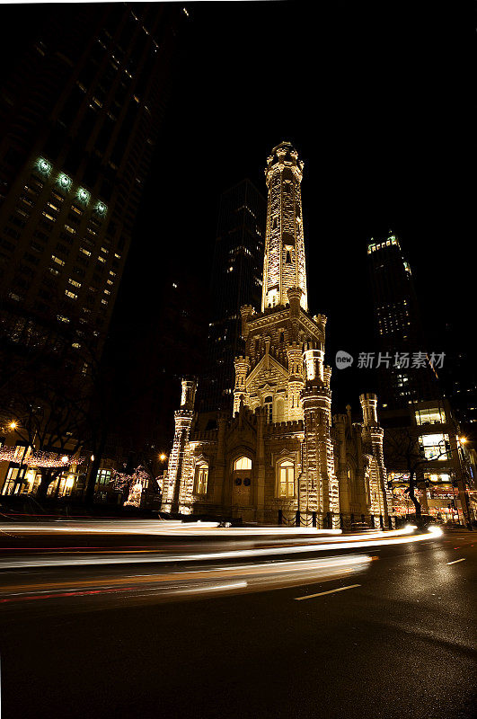 芝加哥水塔之夜