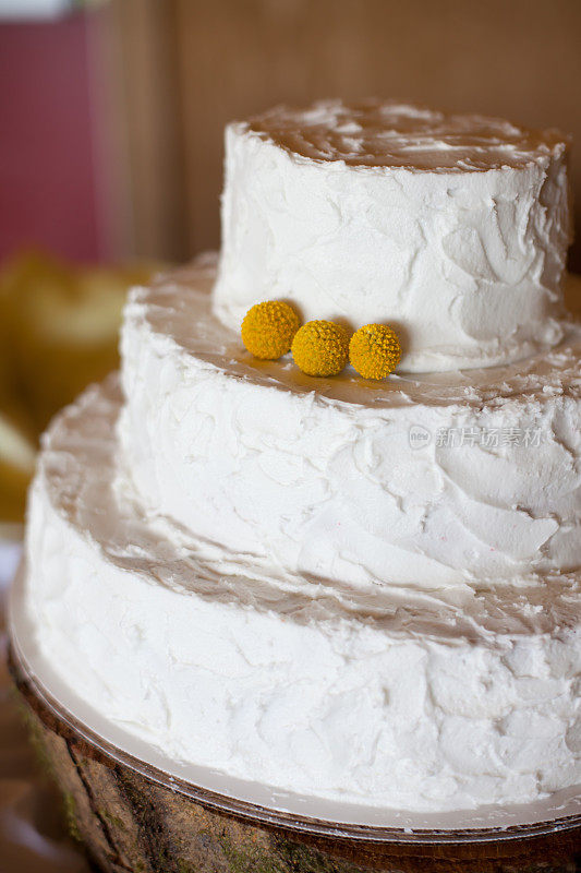 白色的乡村婚礼蛋糕
