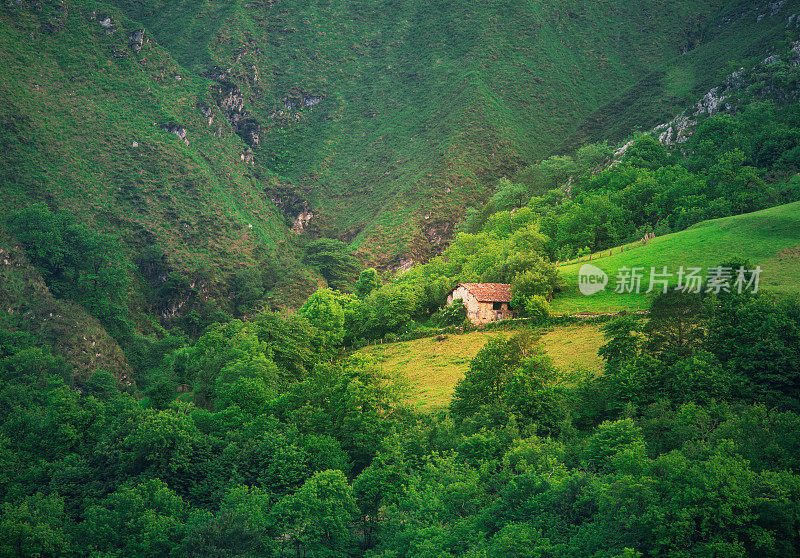 阿斯图里亚斯山上的房子