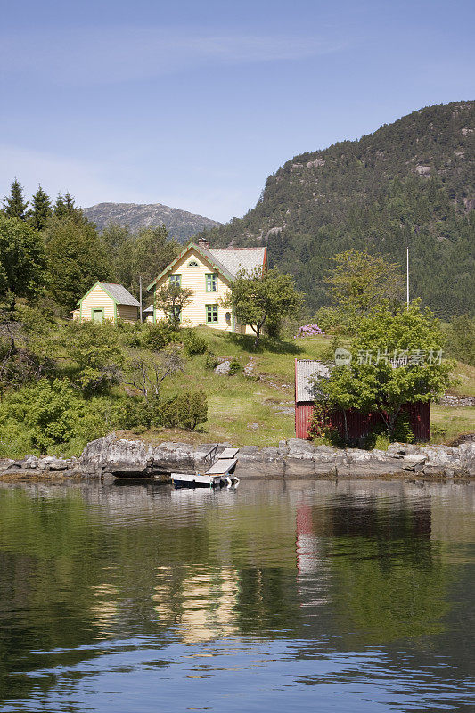 挪威卑尔根Osterfjorden乡村风光