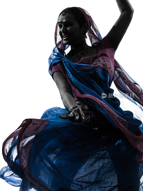 印度女舞者的剪影