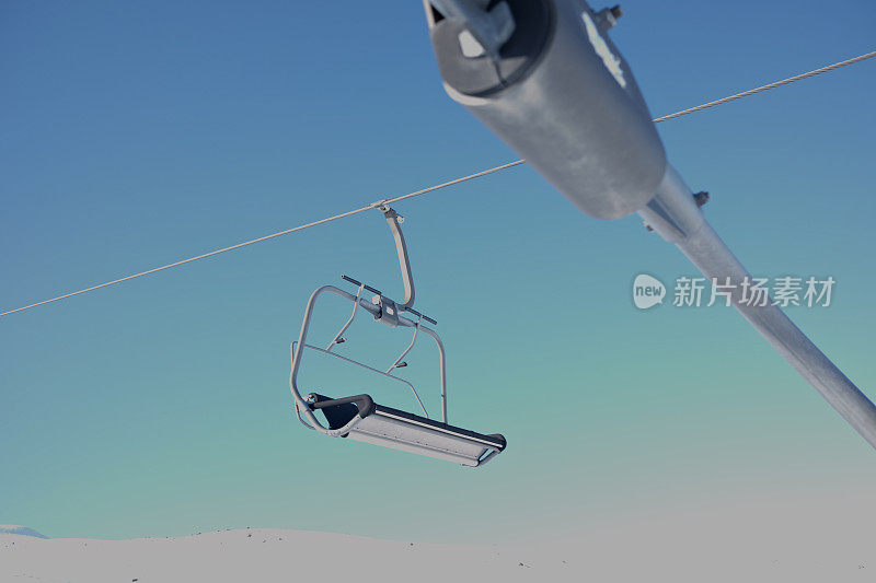 滑雪胜地椅子升降机细节
