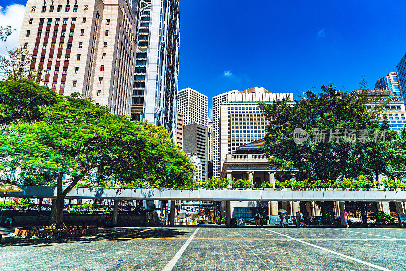 香港的写字楼和城市公园