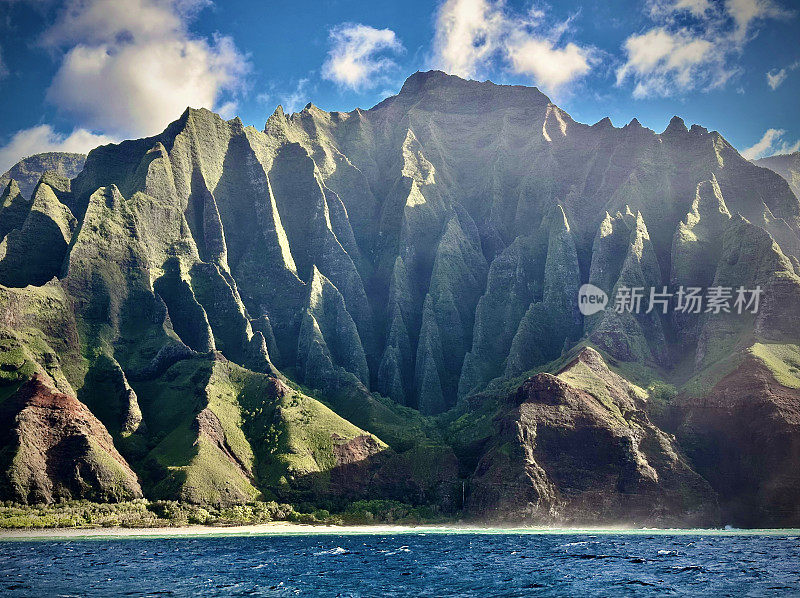 夏威夷考艾岛纳巴利海岸的风景