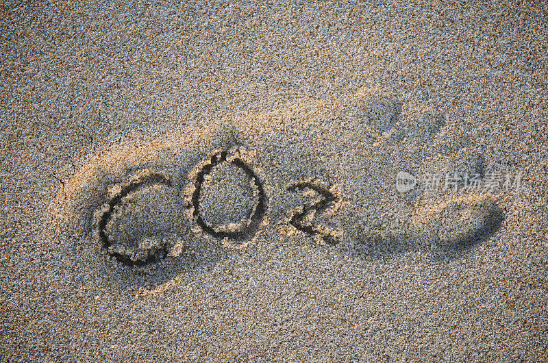 二氧化碳二氧化碳全球变暖的信息沙地足迹