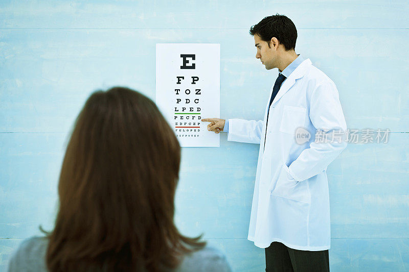 验光师，病人和视力表