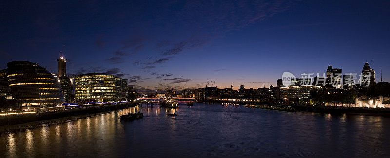 伦敦夜景泰晤士全景图