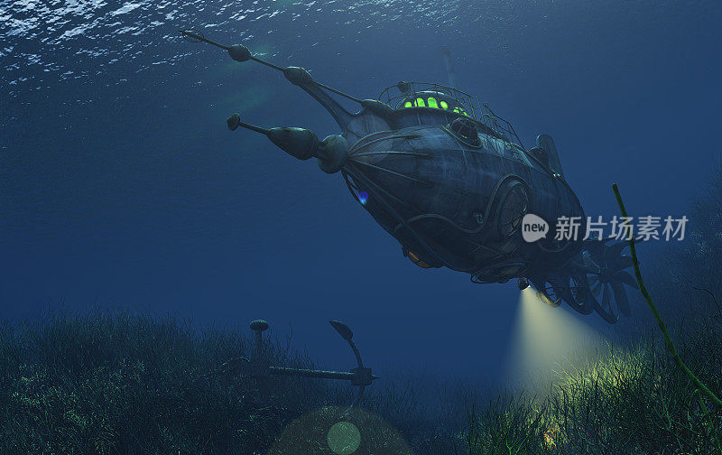 未来的蒸汽朋克潜艇