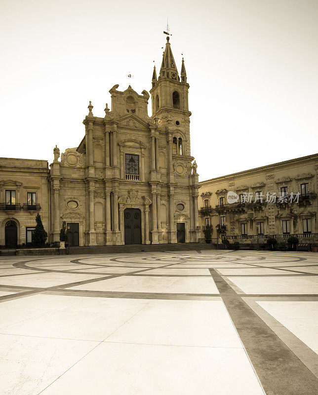 西西里岛卡塔尼亚省的Acireale大教堂和广场大教堂