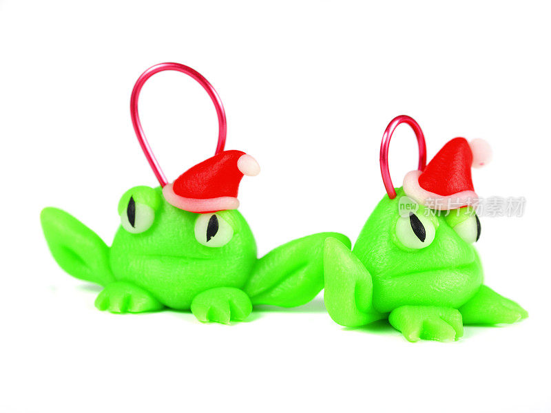 戴圣诞帽的青蛙