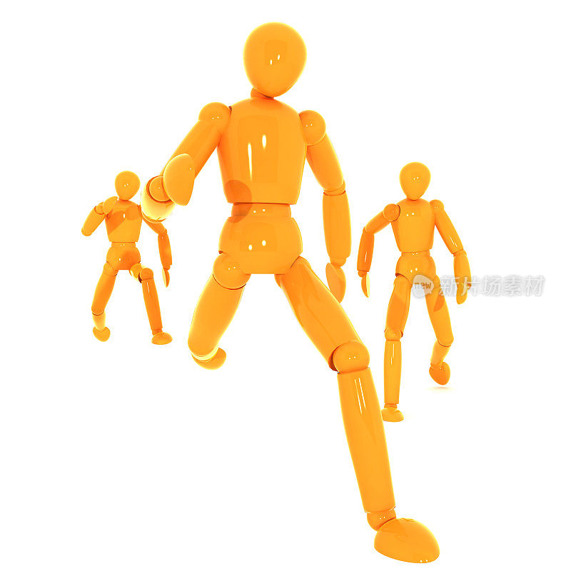 赛车橙色3d人体模型