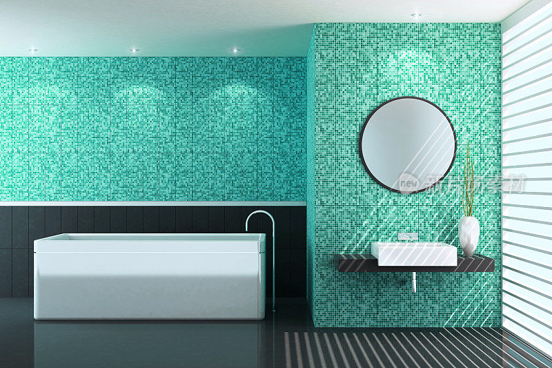 现代绿色浴室