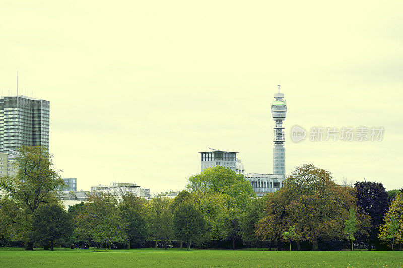 伦敦城市景观，英国电信塔。
