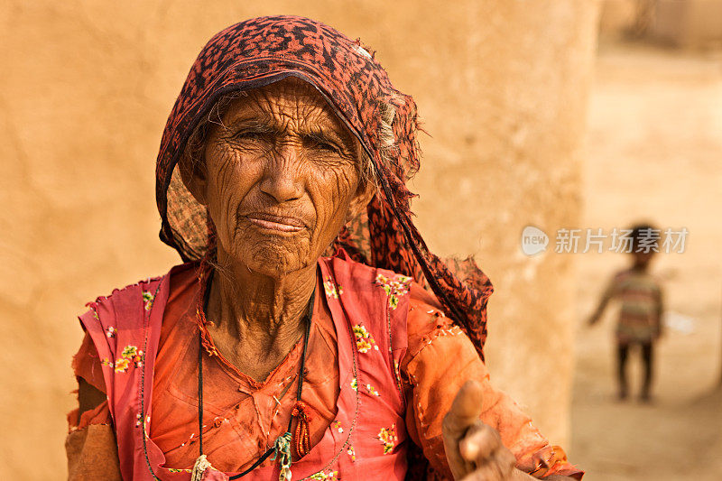 老印第安人的女士。拉贾斯坦邦