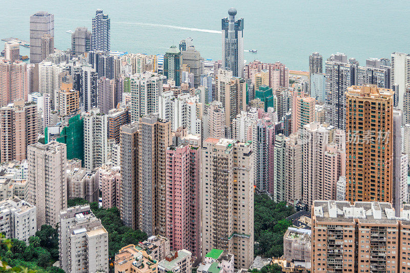 鸟瞰图的香港城市景观