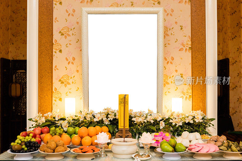 空白相框的中国传统丧堂