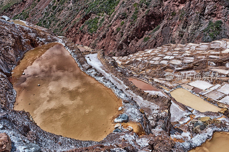 秘鲁库斯科马拉斯盐湖的景色
