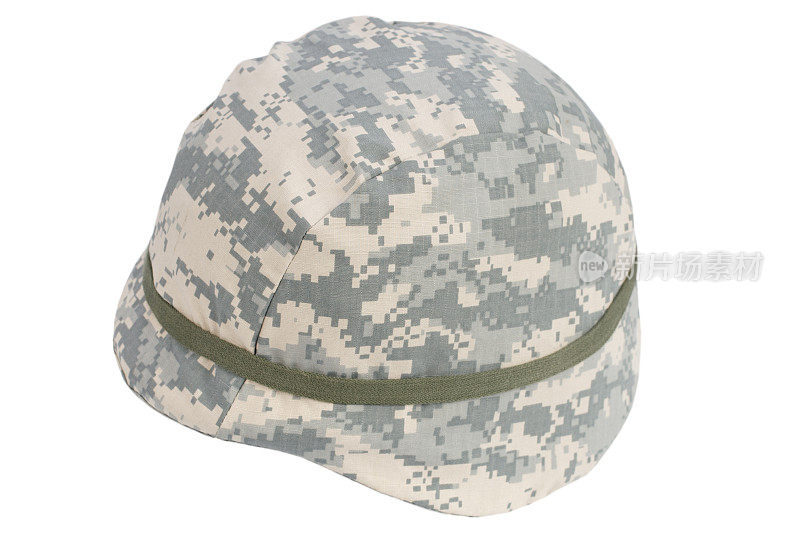 带有伪装掩护的美国陆军防弹衣头盔