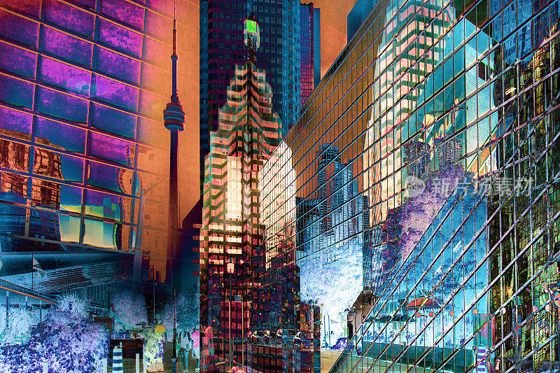 多伦多城市天际线-抽象