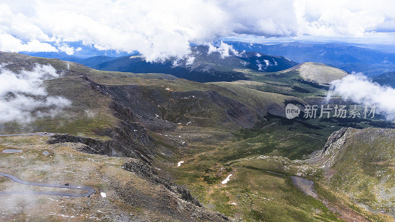 从科罗拉多埃文斯山鸟瞰风景