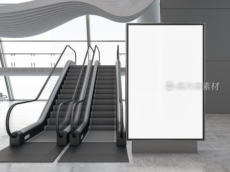 空广告牌和机场自动扶梯