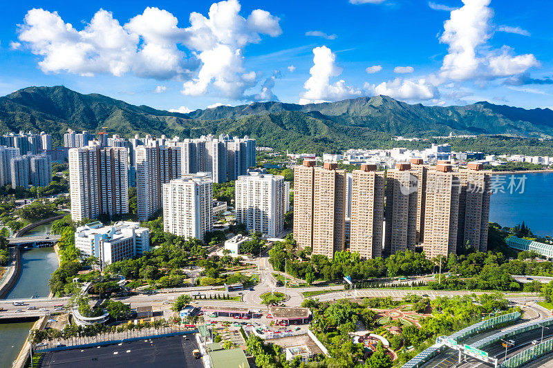 大埔市区住宅区鸟瞰图