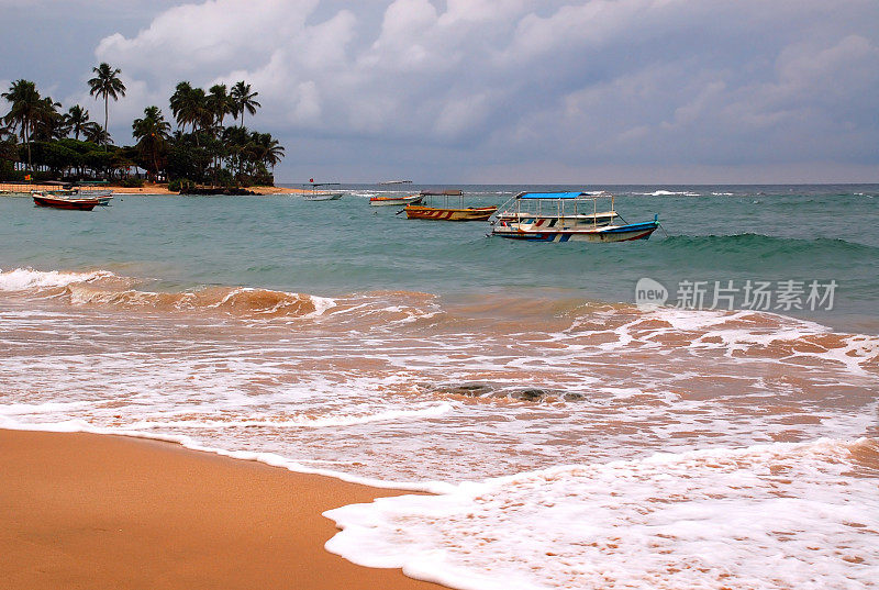斯里兰卡的Hikkaduwa海滩