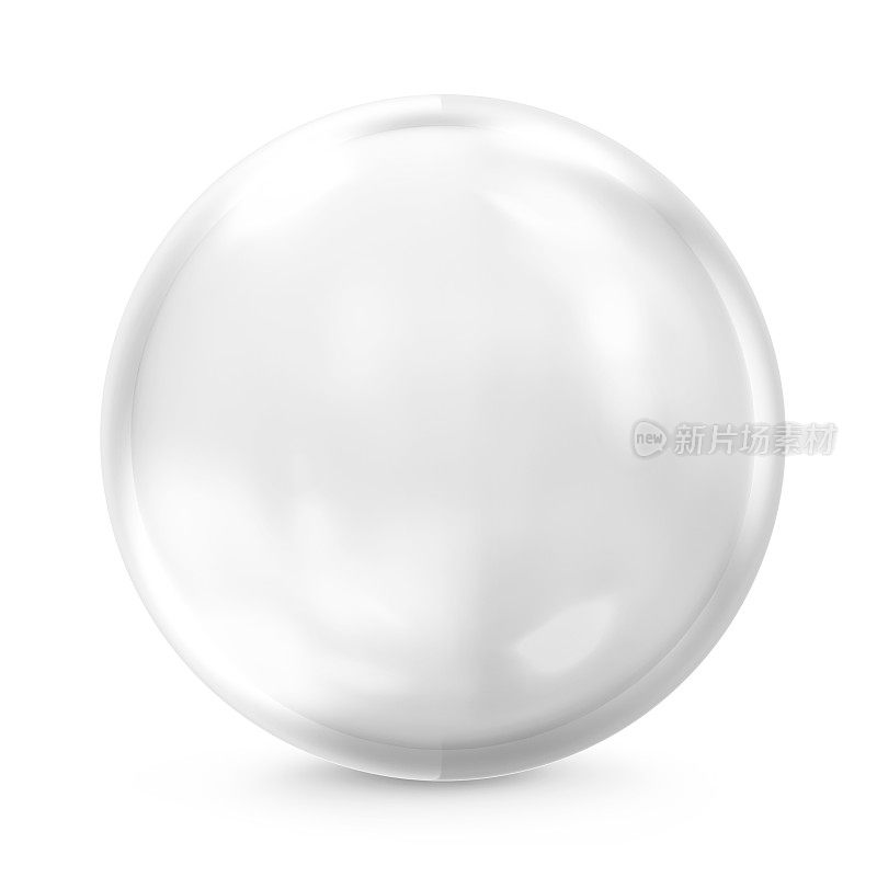 空玻璃球孤立在白色背景