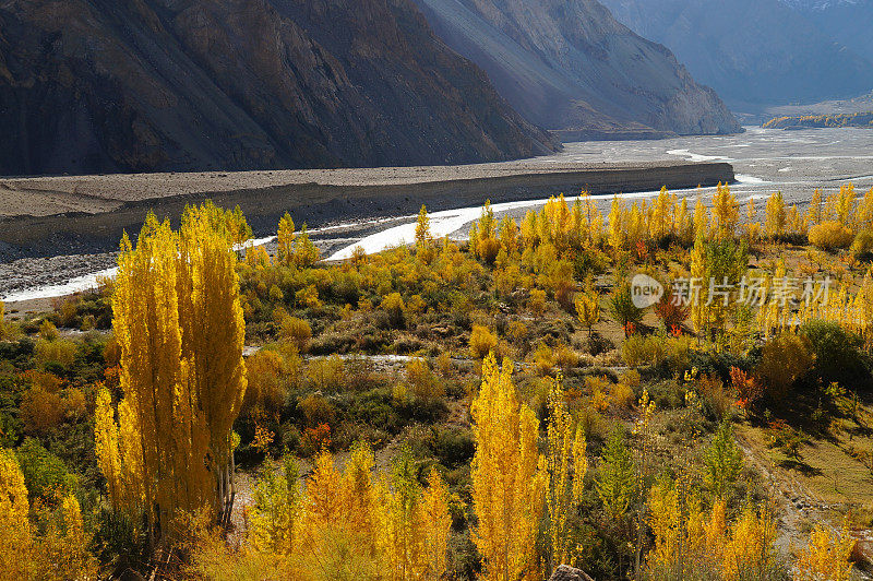 巴基斯坦北部帕苏的美丽秋天