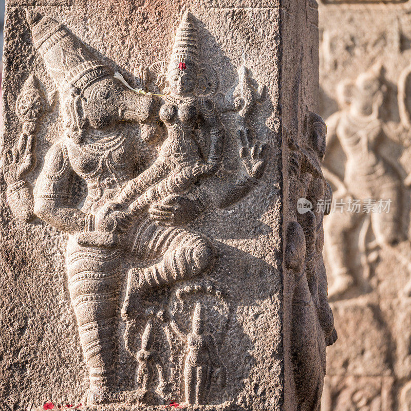 印度寺庙雕塑，泰米尔纳德邦Thiruvidanthai，印度