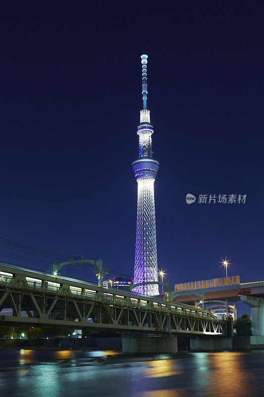 东京天空树和铁路桥