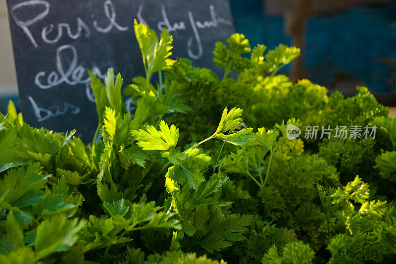 市场上的欧芹