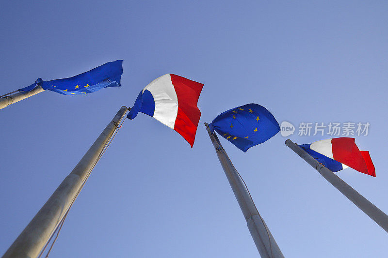 法国和欧盟的旗帜
